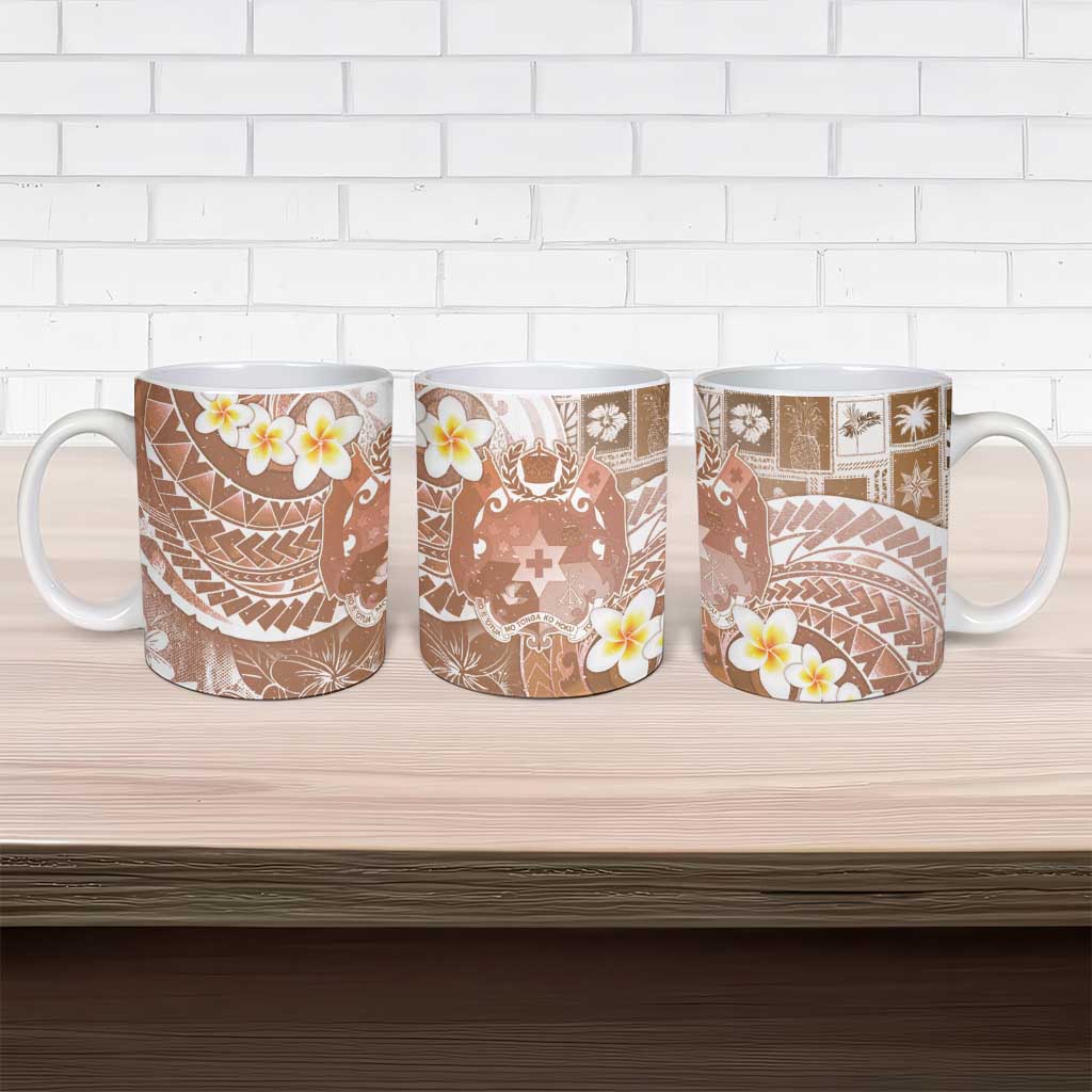 Tonga Christmas Ceramic Mug Kilisimasi Fiefia Retro Style Brown LT05 - Polynesian Pride