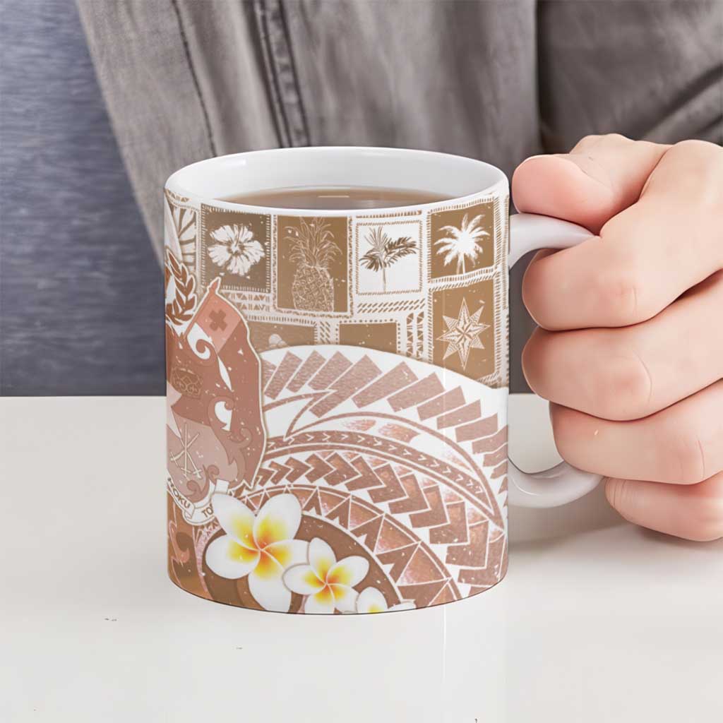 Tonga Christmas Ceramic Mug Kilisimasi Fiefia Retro Style Brown LT05 - Polynesian Pride