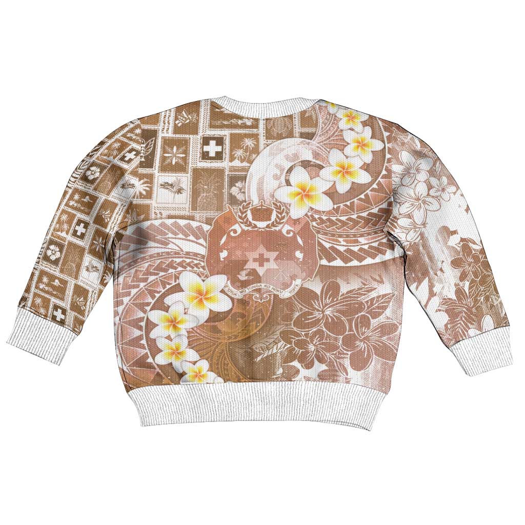 Tonga Christmas Kid Ugly Christmas Sweater Kilisimasi Fiefia Retro Style Brown LT05 - Polynesian Pride