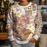 Tonga Christmas Kid Ugly Christmas Sweater Kilisimasi Fiefia Retro Style Brown LT05 - Polynesian Pride