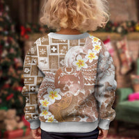 Tonga Christmas Kid Ugly Christmas Sweater Kilisimasi Fiefia Retro Style Brown LT05 - Polynesian Pride