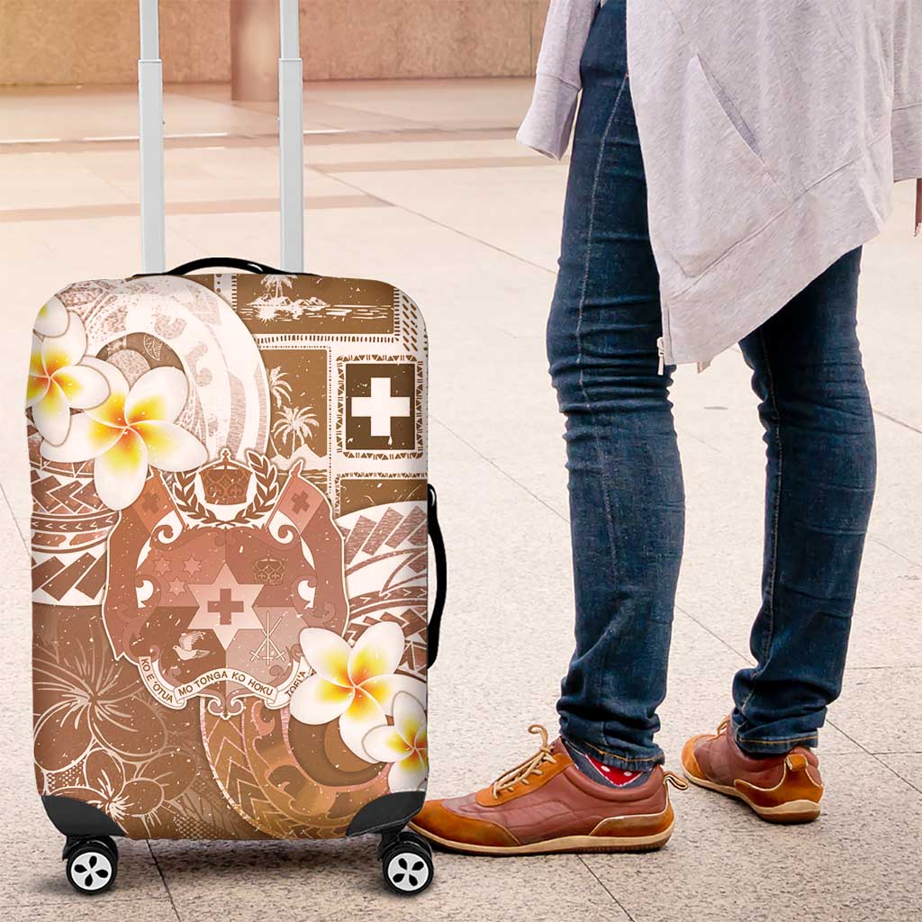 Tonga Christmas Luggage Cover Kilisimasi Fiefia Retro Style Brown LT05 Brown - Polynesian Pride
