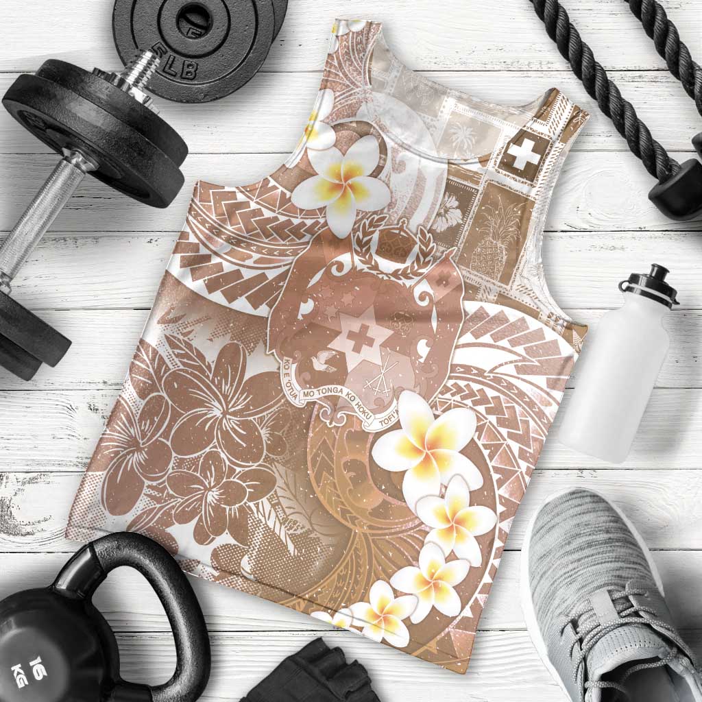 Tonga Christmas Men Tank Top Kilisimasi Fiefia Retro Style Brown LT05 - Polynesian Pride