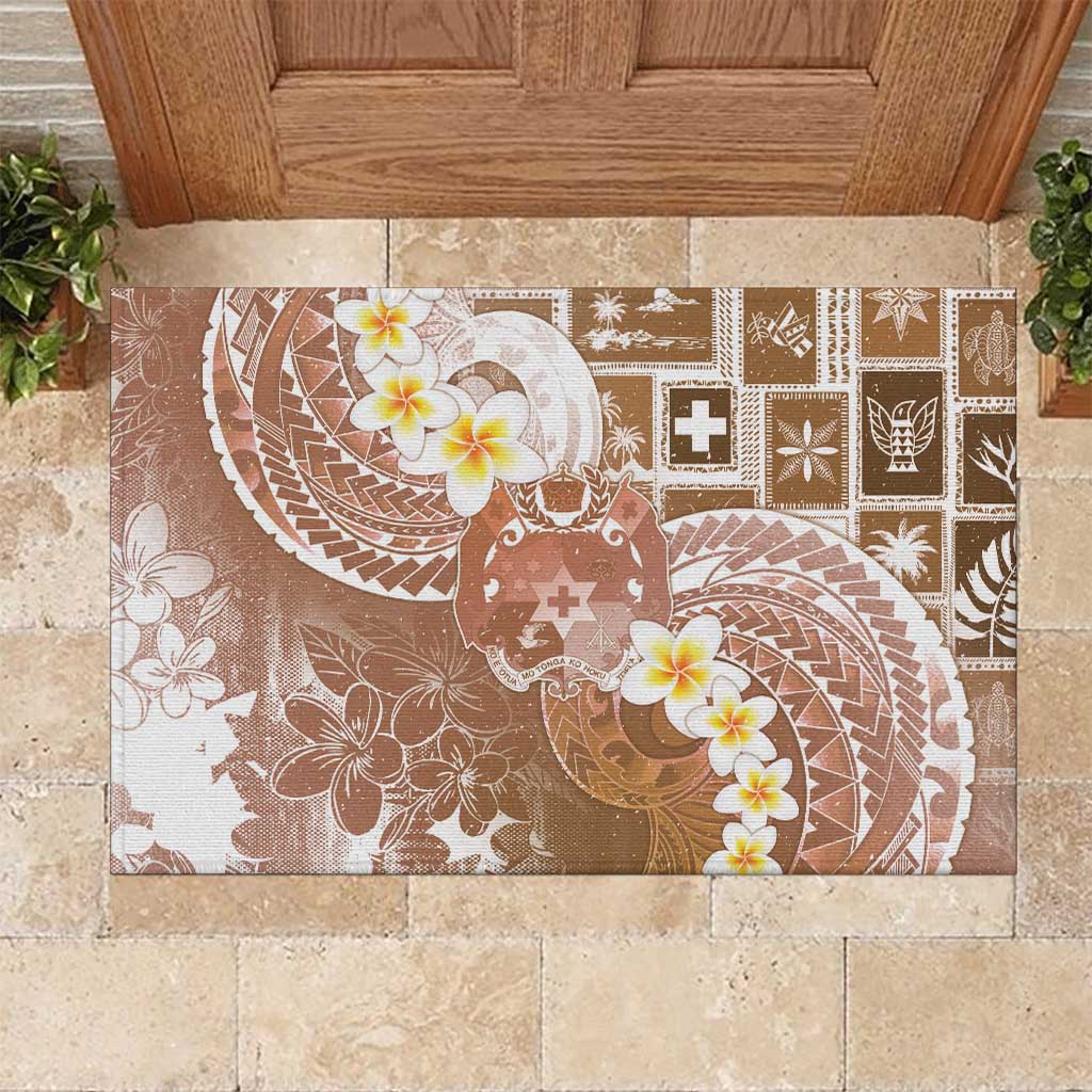Tonga Christmas Rubber Doormat Kilisimasi Fiefia Retro Style Brown LT05 Brown - Polynesian Pride
