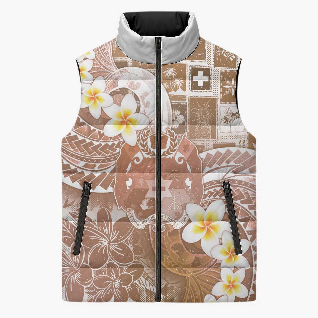 Tonga Christmas Sleeveless Puffer Jacket Kilisimasi Fiefia Retro Style Brown LT05 Unisex Brown - Polynesian Pride