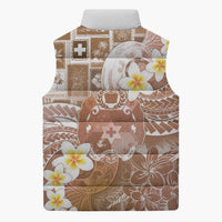 Tonga Christmas Sleeveless Puffer Jacket Kilisimasi Fiefia Retro Style Brown LT05 - Polynesian Pride