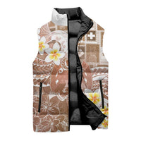 Tonga Christmas Sleeveless Puffer Jacket Kilisimasi Fiefia Retro Style Brown LT05 - Polynesian Pride