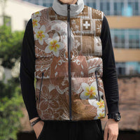 Tonga Christmas Sleeveless Puffer Jacket Kilisimasi Fiefia Retro Style Brown LT05 - Polynesian Pride