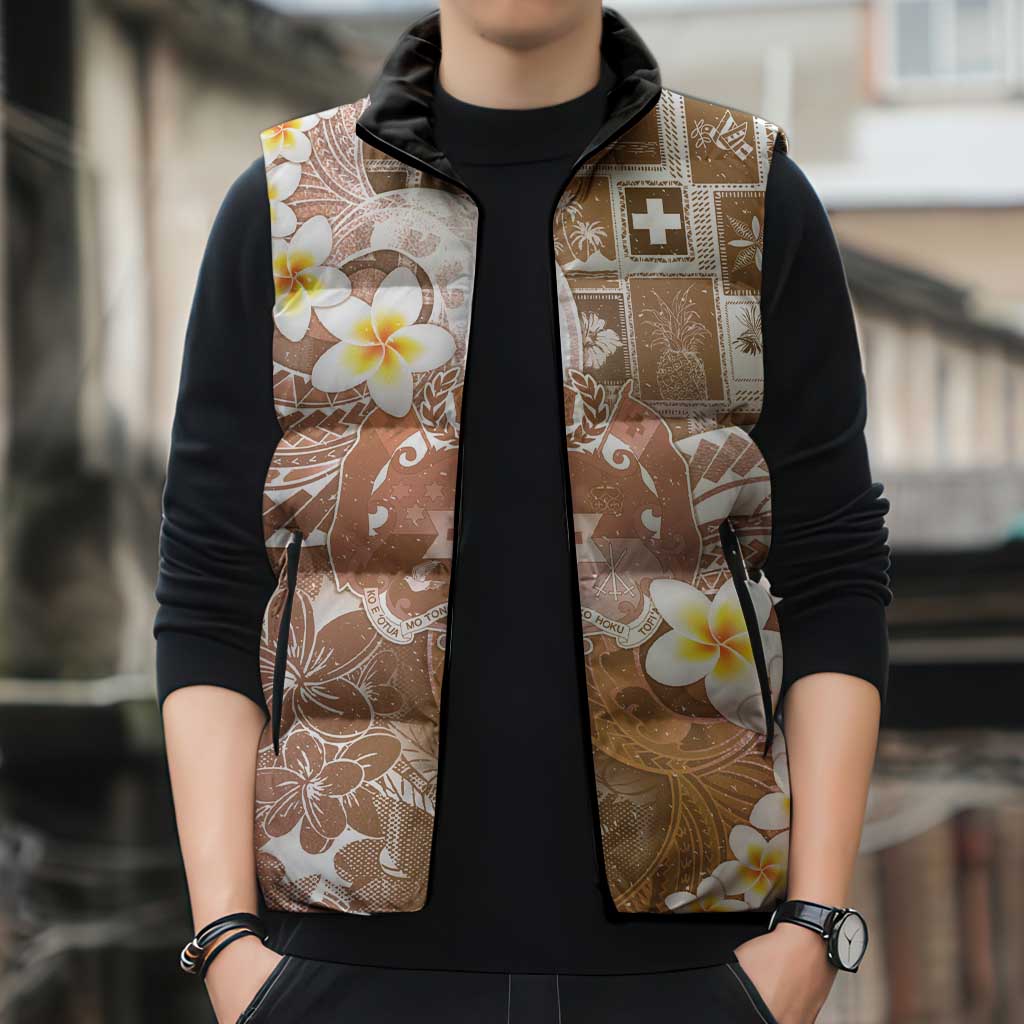 Tonga Christmas Sleeveless Puffer Jacket Kilisimasi Fiefia Retro Style Brown LT05 - Polynesian Pride