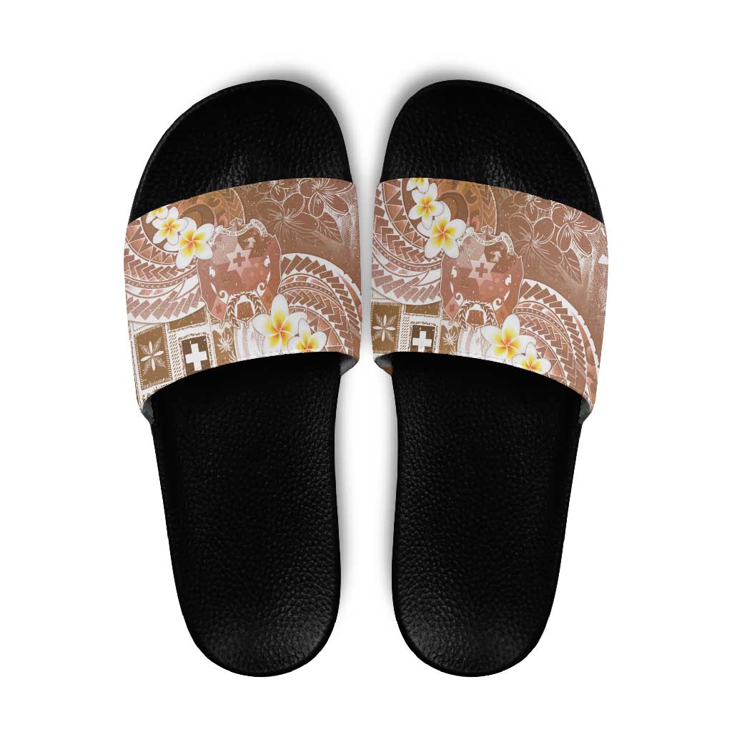 Tonga Christmas Slide Sandals Kilisimasi Fiefia Retro Style Brown LT05 Brown - Polynesian Pride