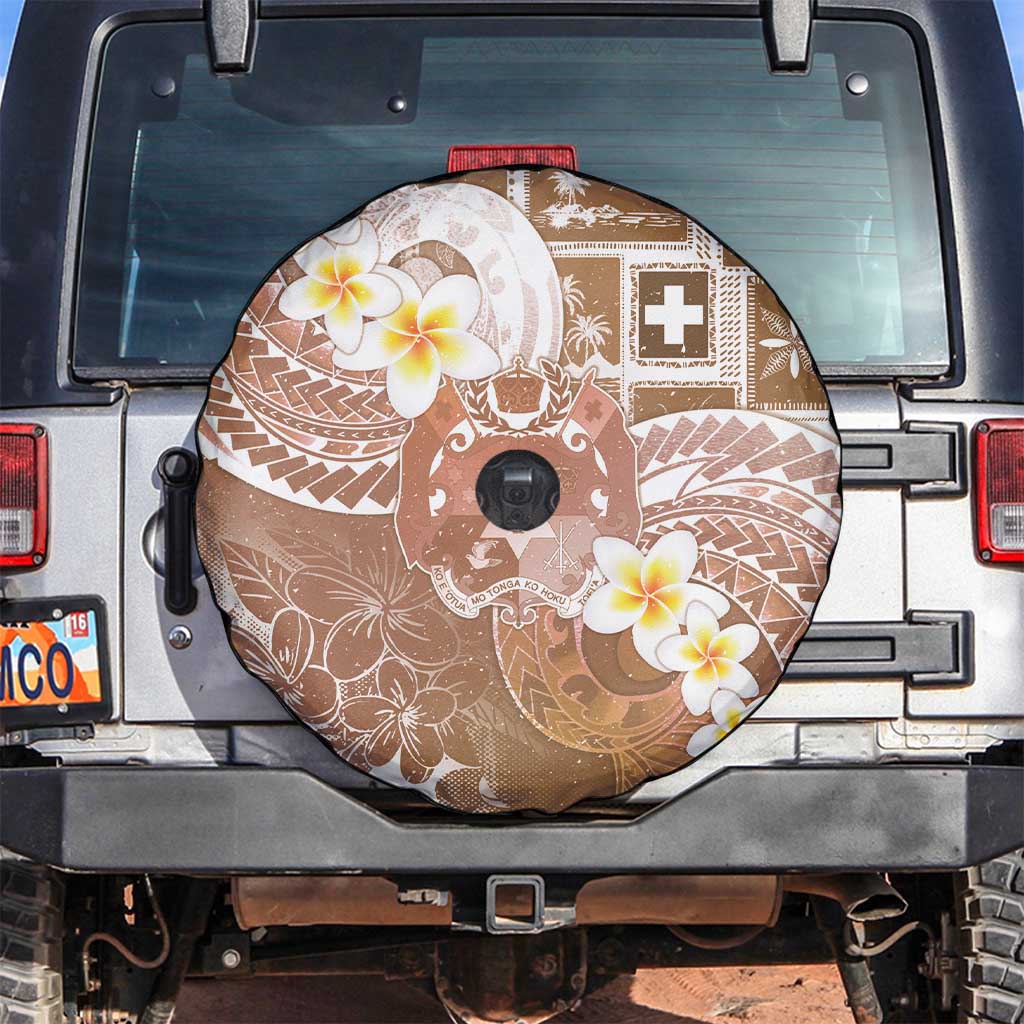 Tonga Christmas Spare Tire Cover Kilisimasi Fiefia Retro Style Brown LT05 Brown - Polynesian Pride