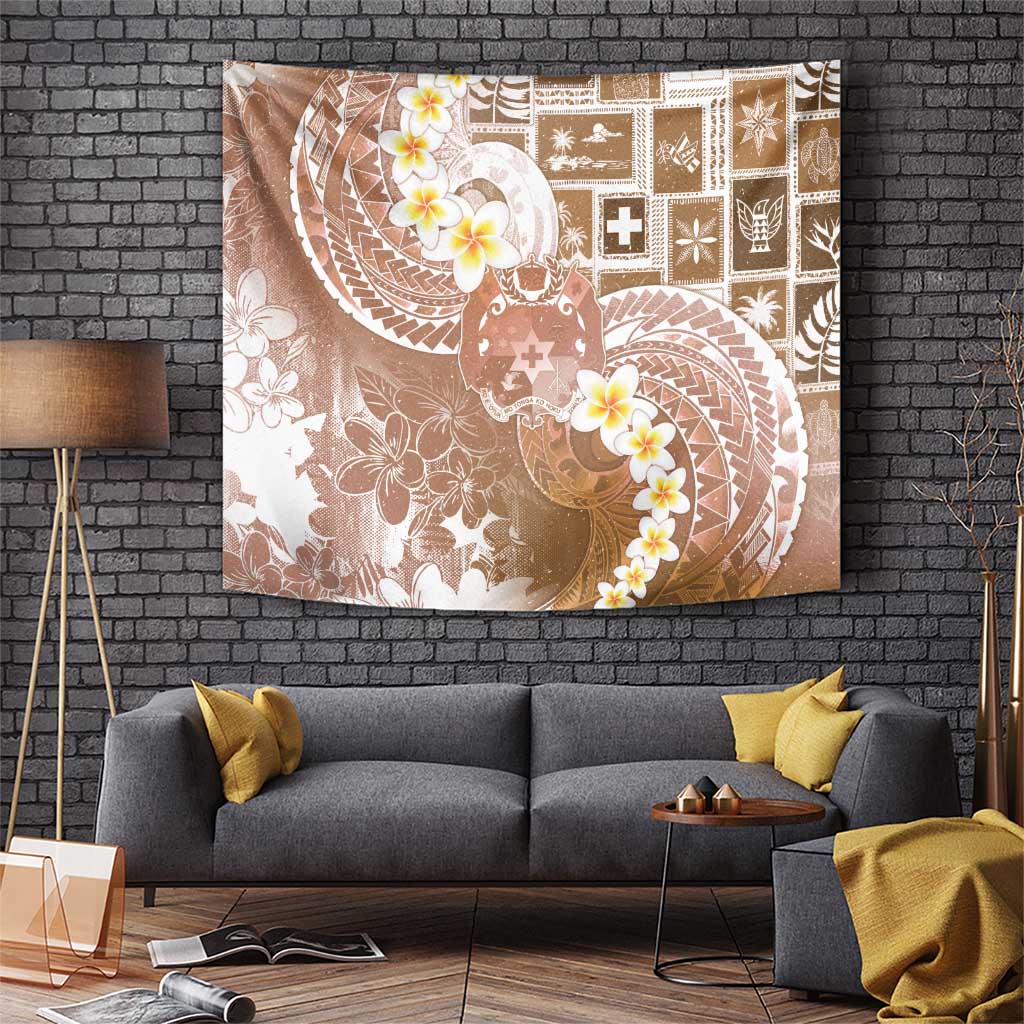 Tonga Christmas Tapestry Kilisimasi Fiefia Retro Style Brown LT05 Brown - Polynesian Pride