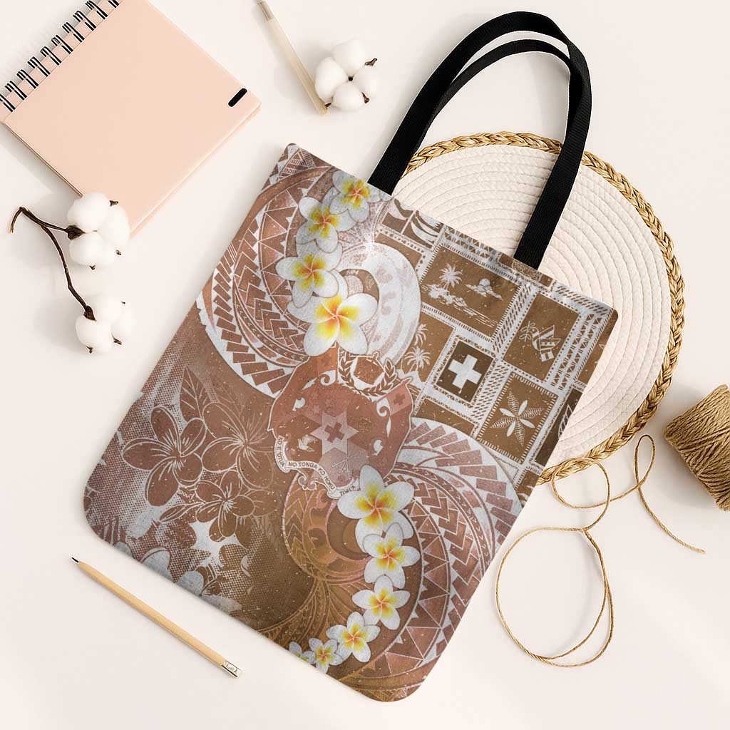 Tonga Christmas Tote Bag Kilisimasi Fiefia Retro Style Brown LT05 Black Strap One Size Brown - Polynesian Pride