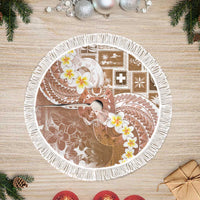 Tonga Christmas Tree Skirt Kilisimasi Fiefia Retro Style Brown LT05 Fringed Brown - Polynesian Pride