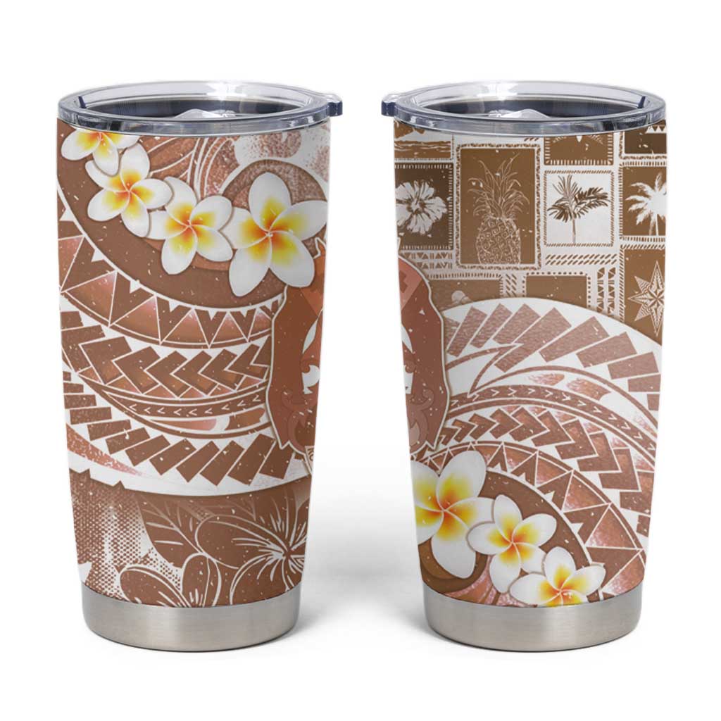 Tonga Christmas Tumbler Cup Kilisimasi Fiefia Retro Style Brown LT05 Brown - Polynesian Pride