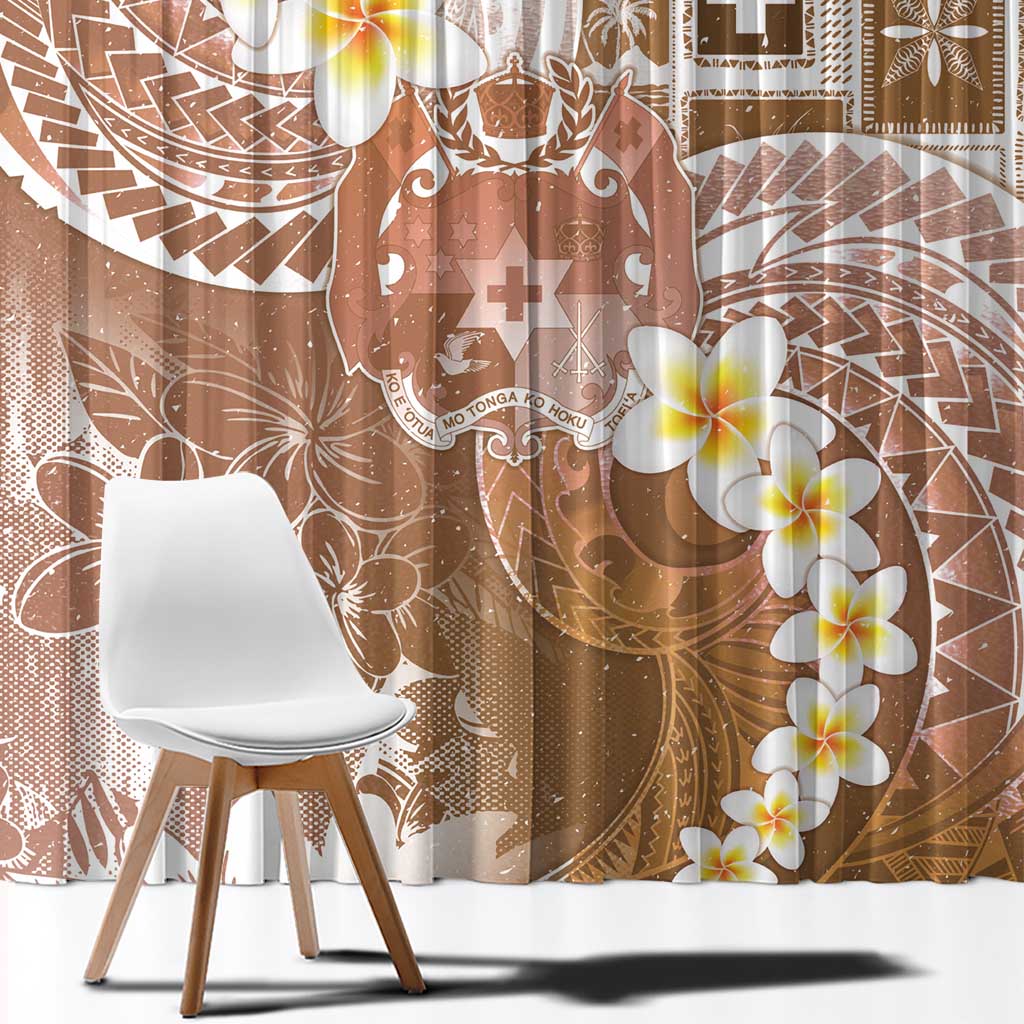 Tonga Christmas Window Curtain Kilisimasi Fiefia Retro Style Brown LT05 - Polynesian Pride
