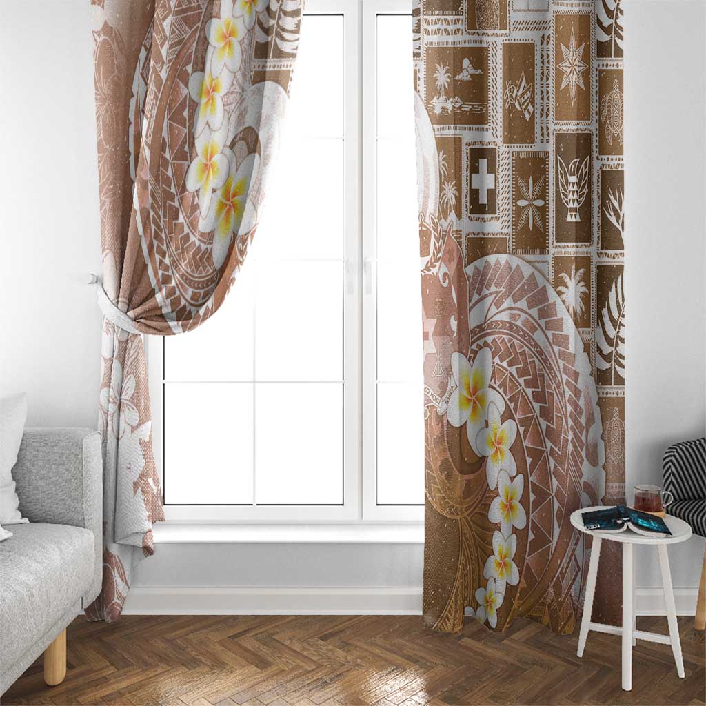Tonga Christmas Window Curtain Kilisimasi Fiefia Retro Style Brown LT05 - Polynesian Pride