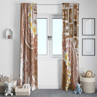 Tonga Christmas Window Curtain Kilisimasi Fiefia Retro Style Brown LT05 - Polynesian Pride