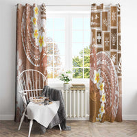 Tonga Christmas Window Curtain Kilisimasi Fiefia Retro Style Brown LT05 - Polynesian Pride