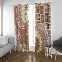 Tonga Christmas Window Curtain Kilisimasi Fiefia Retro Style Brown LT05 With Grommets Brown - Polynesian Pride