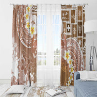 Tonga Christmas Window Curtain Kilisimasi Fiefia Retro Style Brown LT05 - Polynesian Pride