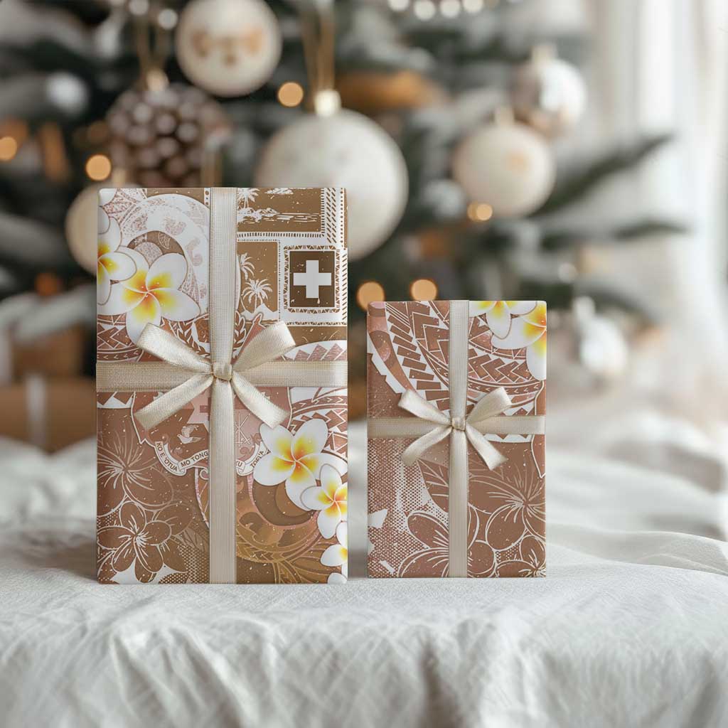 Tonga Christmas Wrapping Paper Kilisimasi Fiefia Retro Style Brown LT05 - Polynesian Pride