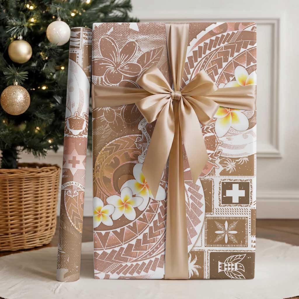Tonga Christmas Wrapping Paper Kilisimasi Fiefia Retro Style Brown LT05 - Polynesian Pride