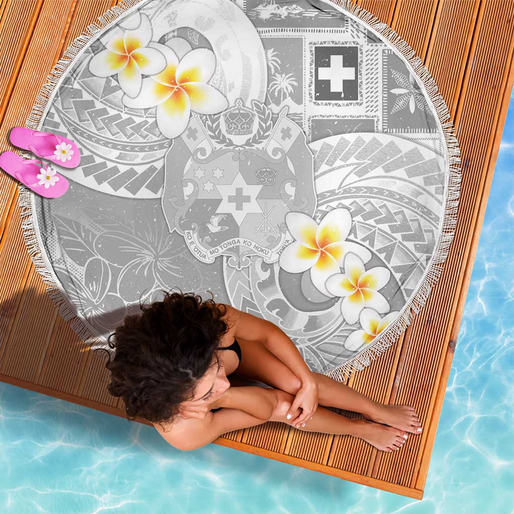 Tonga Christmas Beach Blanket Kilisimasi Fiefia Retro Style White LT05 - Polynesian Pride