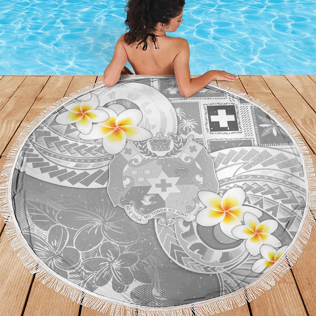 Tonga Christmas Beach Blanket Kilisimasi Fiefia Retro Style White LT05 - Polynesian Pride