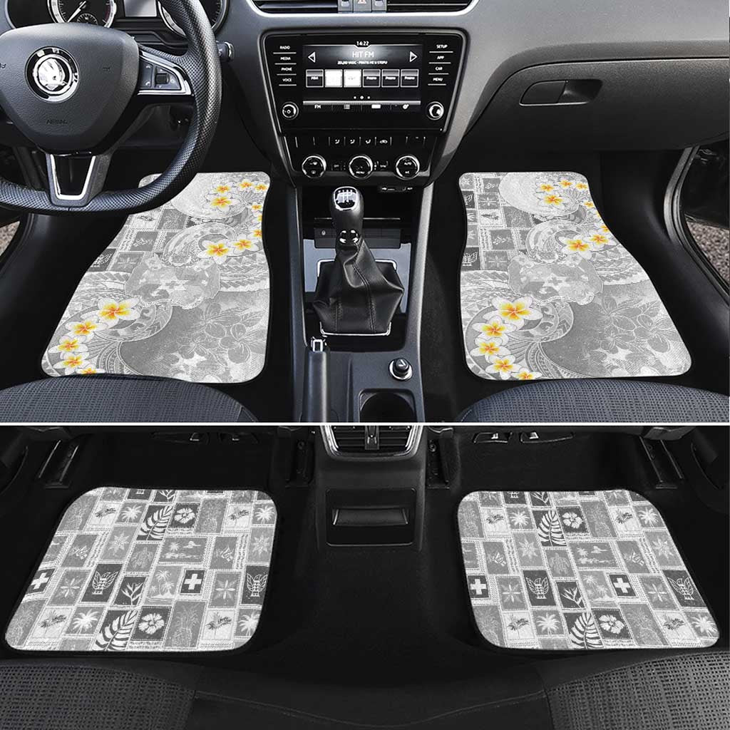 Tonga Christmas Car Mats Kilisimasi Fiefia Retro Style White LT05 Set 4pcs White - Polynesian Pride