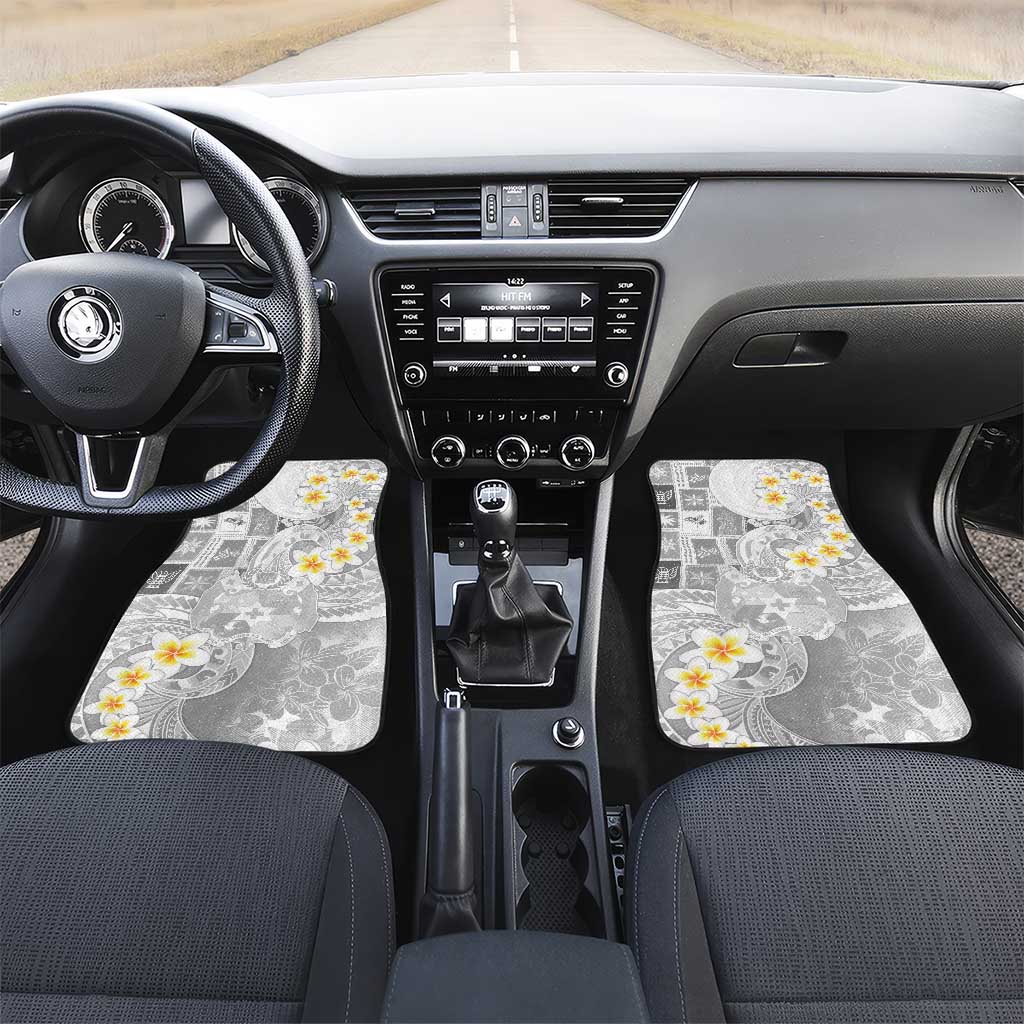 Tonga Christmas Car Mats Kilisimasi Fiefia Retro Style White LT05 Set 2pcs - Front White - Polynesian Pride