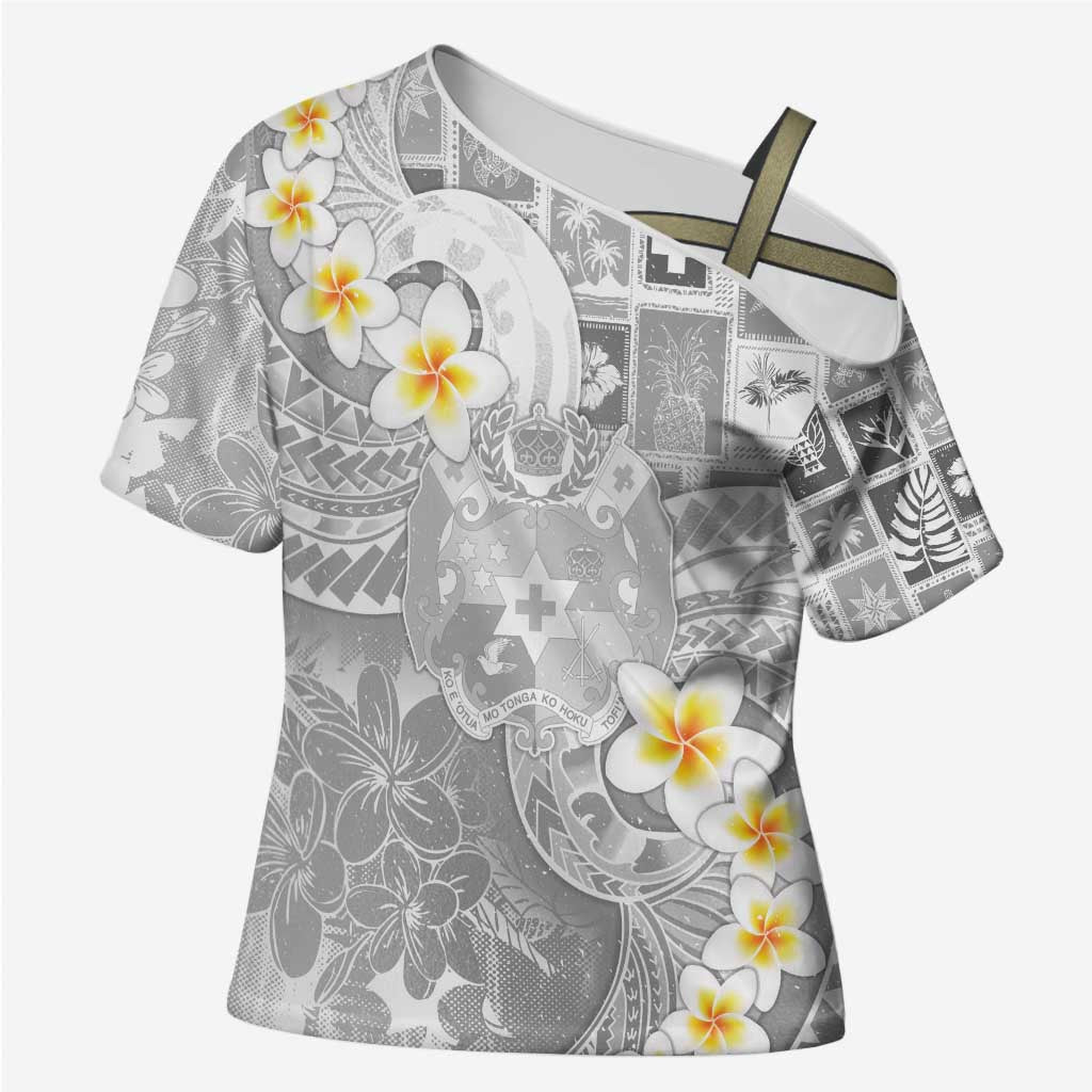 Tonga Christmas Cross Shoulder Shirt Kilisimasi Fiefia Retro Style White LT05 Female White - Polynesian Pride