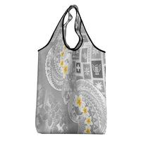 Tonga Christmas Grocery Bag Kilisimasi Fiefia Retro Style White LT05 - Polynesian Pride
