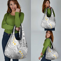 Tonga Christmas Grocery Bag Kilisimasi Fiefia Retro Style White LT05 - Polynesian Pride