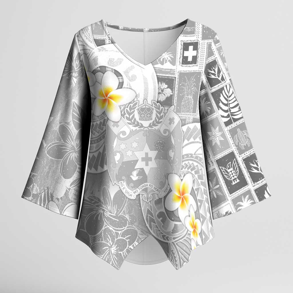 Tonga Christmas Kimono Sleeve Blouse Kilisimasi Fiefia Retro Style White LT05 Female White - Polynesian Pride