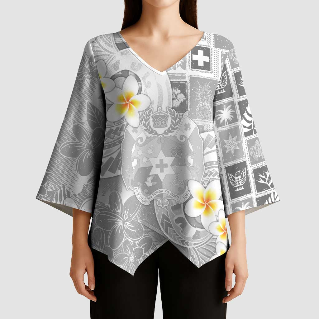 Tonga Christmas Kimono Sleeve Blouse Kilisimasi Fiefia Retro Style White LT05 - Polynesian Pride