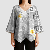 Tonga Christmas Kimono Sleeve Blouse Kilisimasi Fiefia Retro Style White LT05 - Polynesian Pride