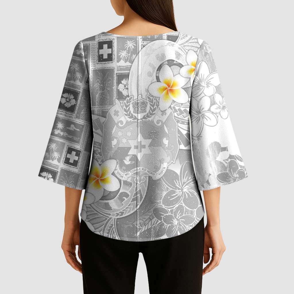Tonga Christmas Kimono Sleeve Blouse Kilisimasi Fiefia Retro Style White LT05 - Polynesian Pride