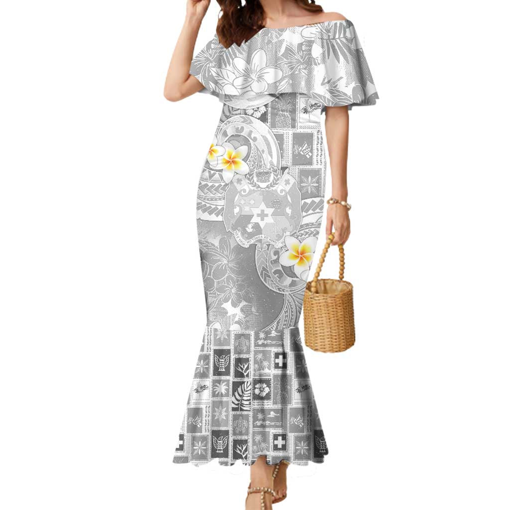 Tonga Christmas Mermaid Dress Kilisimasi Fiefia Retro Style White LT05 Women White - Polynesian Pride