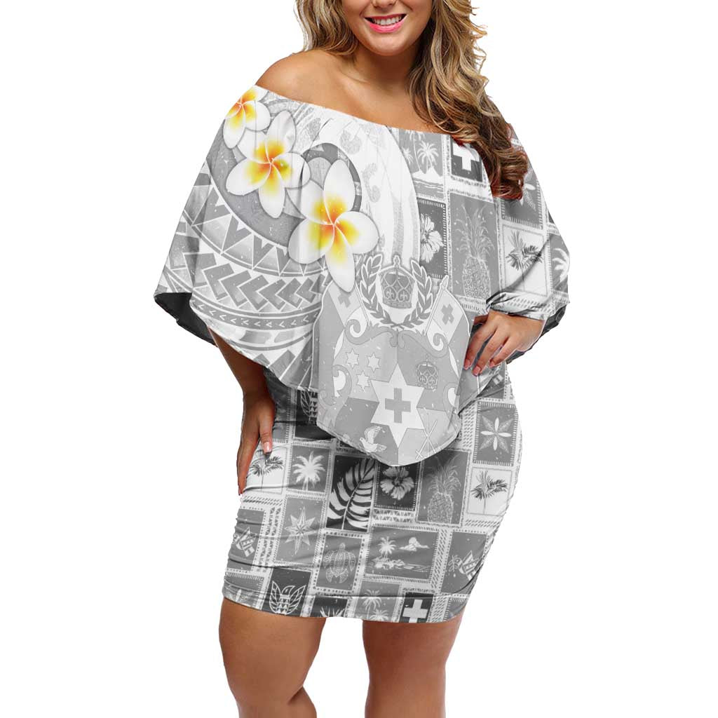 Tonga Christmas Off Shoulder Short Dress Kilisimasi Fiefia Retro Style White LT05 Women White - Polynesian Pride