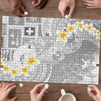 Tonga Christmas Puzzle Kilisimasi Fiefia Retro Style White LT05 - Polynesian Pride