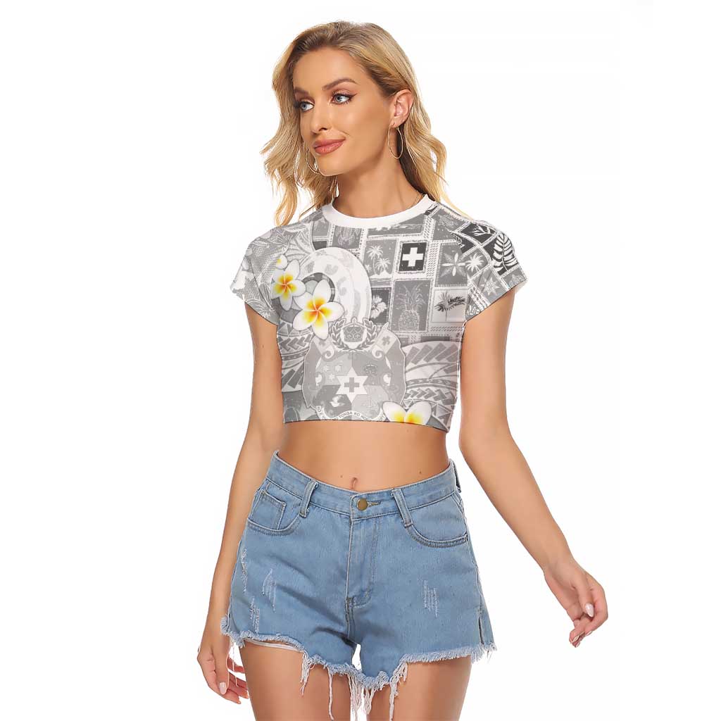 Tonga Christmas Raglan Cropped T Shirt Kilisimasi Fiefia Retro Style White LT05 Female White - Polynesian Pride
