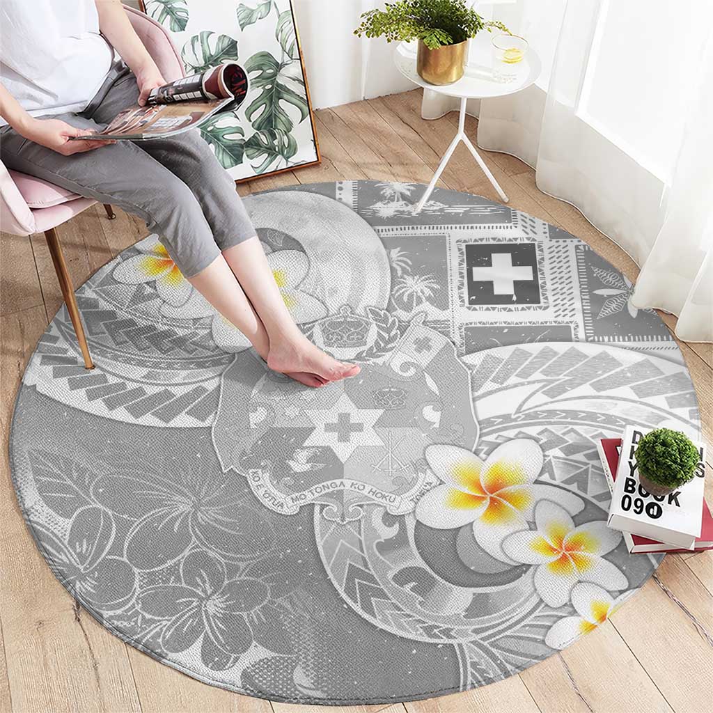 Tonga Christmas Round Carpet Kilisimasi Fiefia Retro Style White LT05 - Polynesian Pride