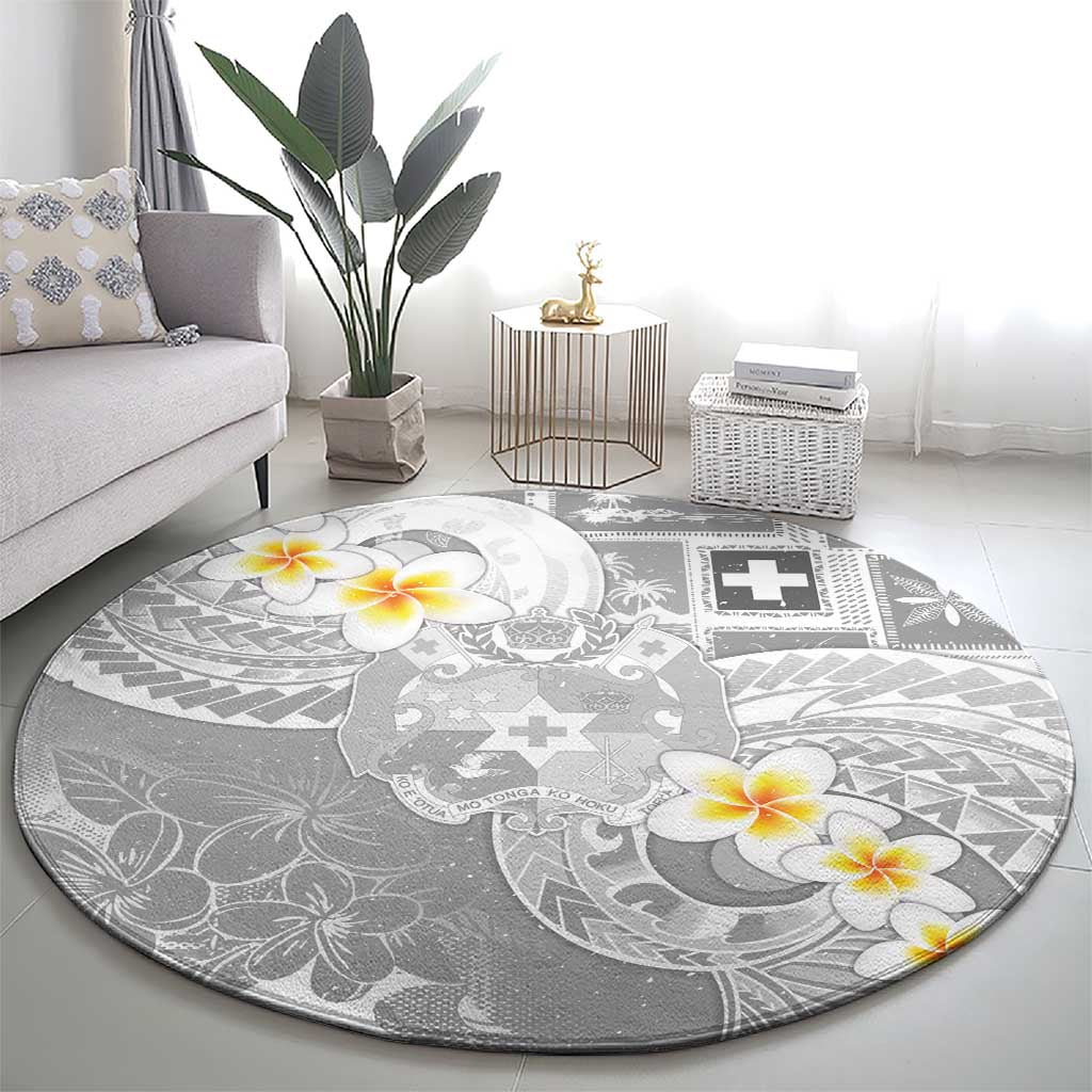 Tonga Christmas Round Carpet Kilisimasi Fiefia Retro Style White LT05 - Polynesian Pride