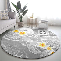 Tonga Christmas Round Carpet Kilisimasi Fiefia Retro Style White LT05 - Polynesian Pride