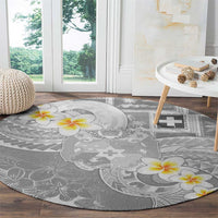 Tonga Christmas Round Carpet Kilisimasi Fiefia Retro Style White LT05 - Polynesian Pride