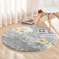 Tonga Christmas Round Carpet Kilisimasi Fiefia Retro Style White LT05 - Polynesian Pride