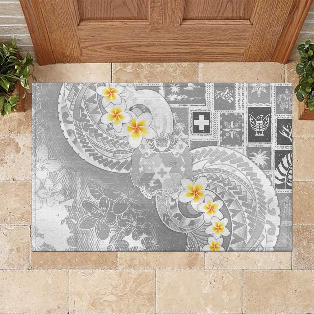 Tonga Christmas Rubber Doormat Kilisimasi Fiefia Retro Style White LT05 White - Polynesian Pride
