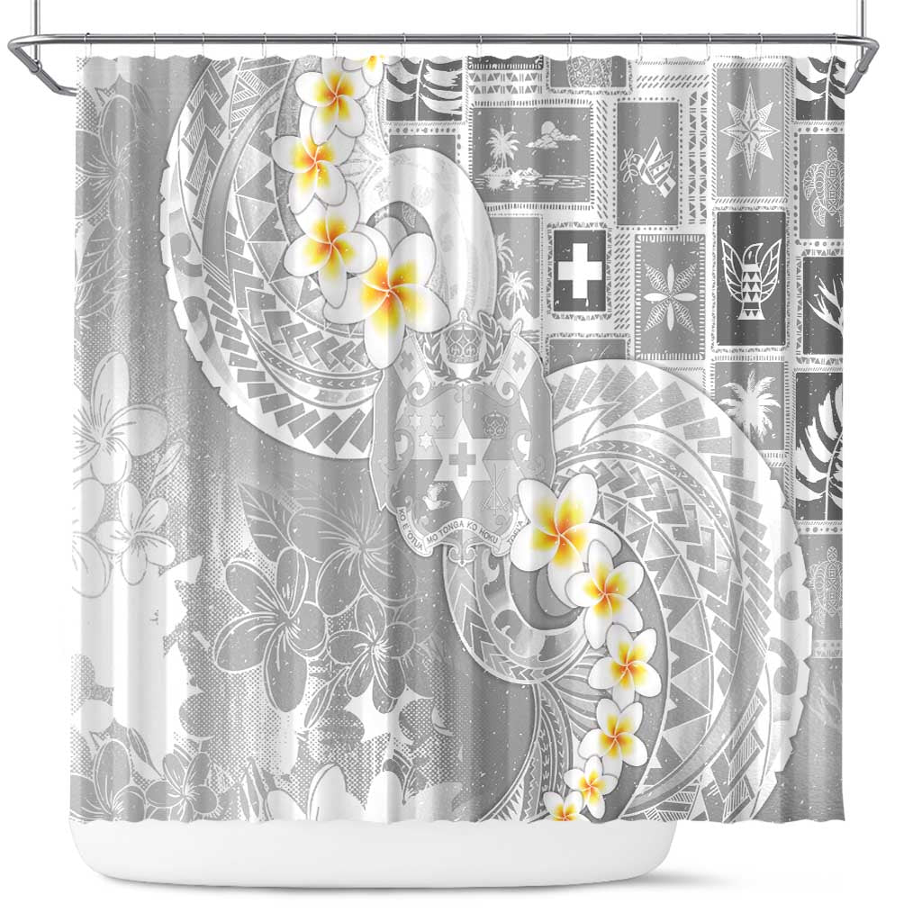 Tonga Christmas Shower Curtain Kilisimasi Fiefia Retro Style White LT05 White - Polynesian Pride