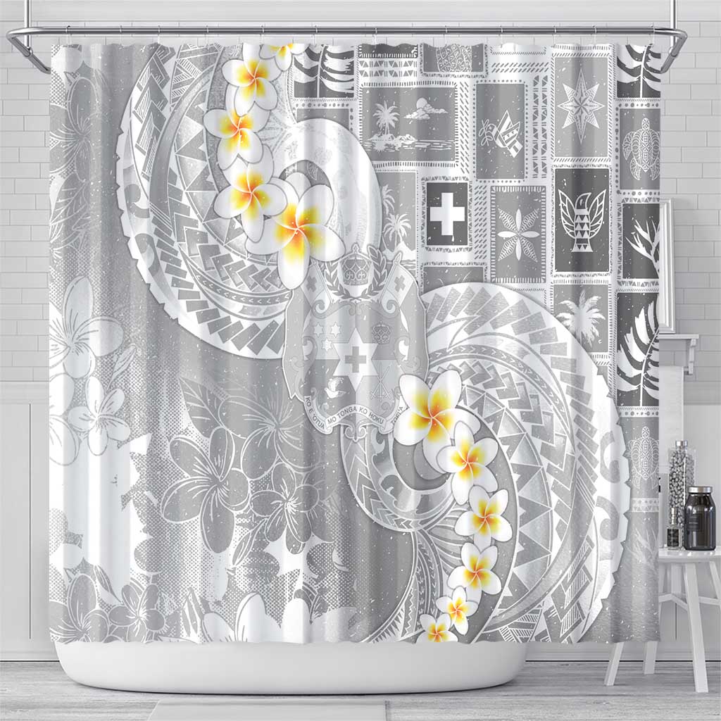 Tonga Christmas Shower Curtain Kilisimasi Fiefia Retro Style White LT05 - Polynesian Pride
